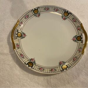 Elegant Gold and Cream Decorative Plate